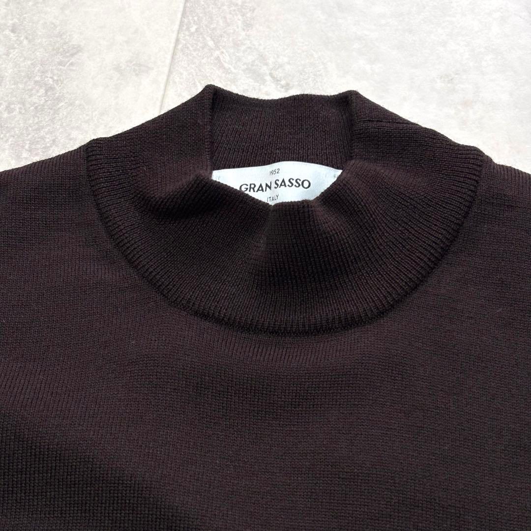 ほぼ未使用】グランサッソ モックネックニット イタリア製 44 ダーク