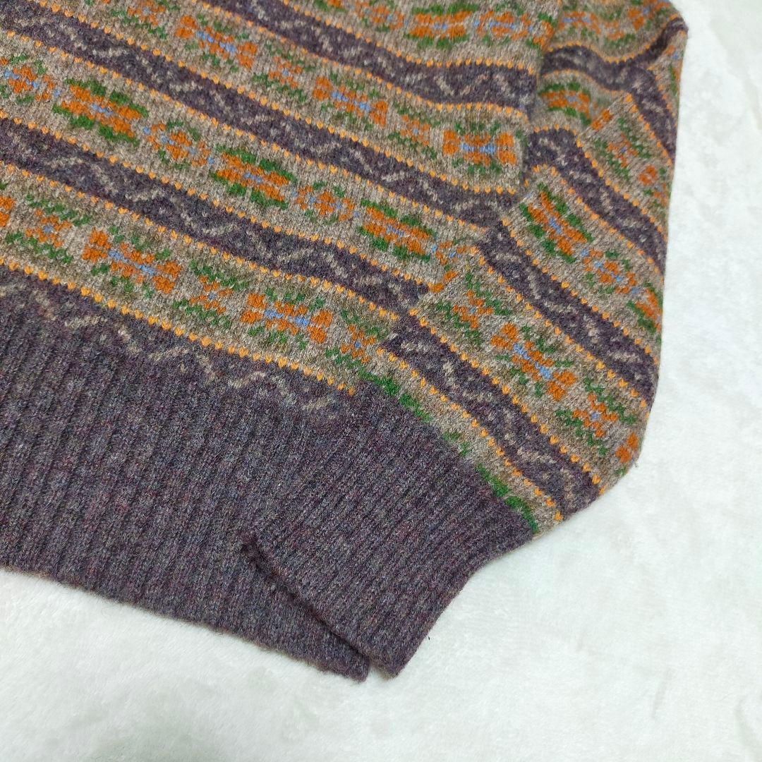 美品 90S ポロラルフローレン フェアアイル柄 シェットランドウール ニット