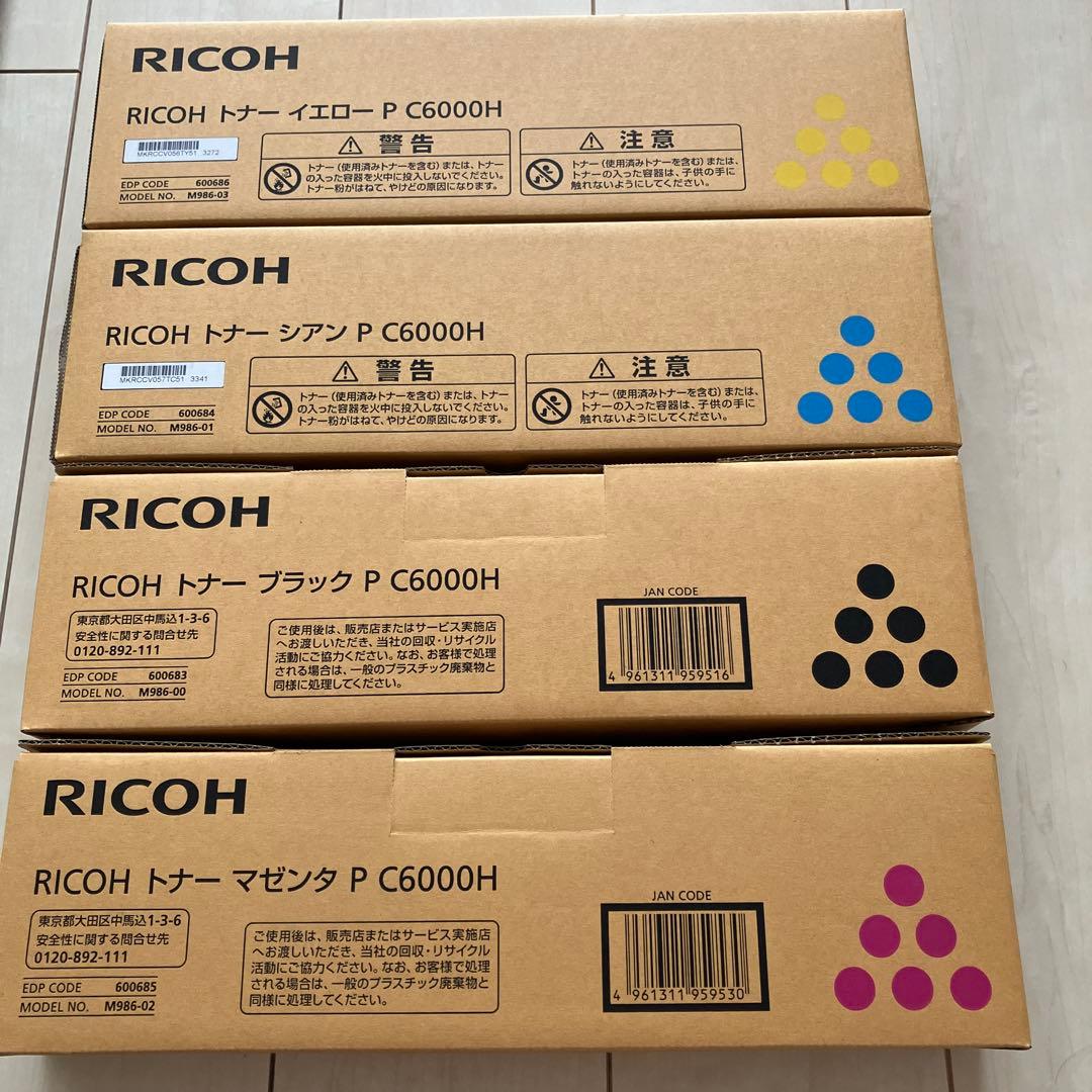 RICOH RICOH トナー P C6000H 4色セット Amazon.co.jp: [ セット品 ] RICOH リコートナー P C6000 純正 4色