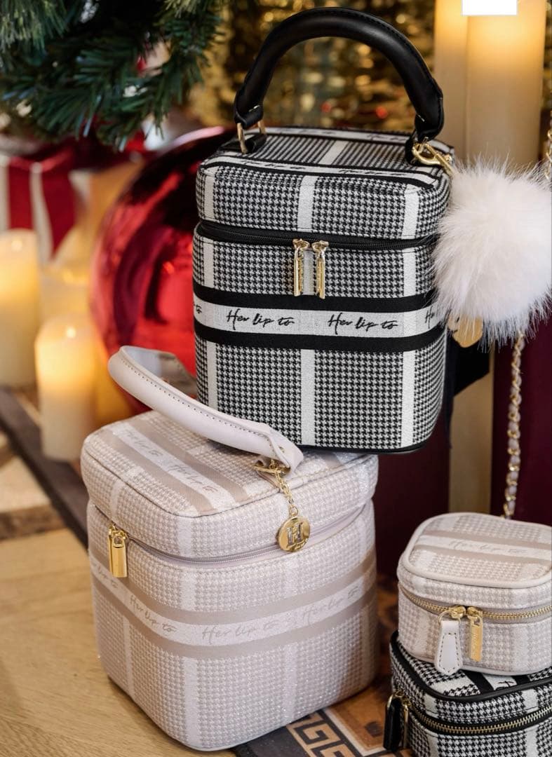 HLT Jacquard Vanity Bag Pink Herlipto - バッグオンライン で 販売