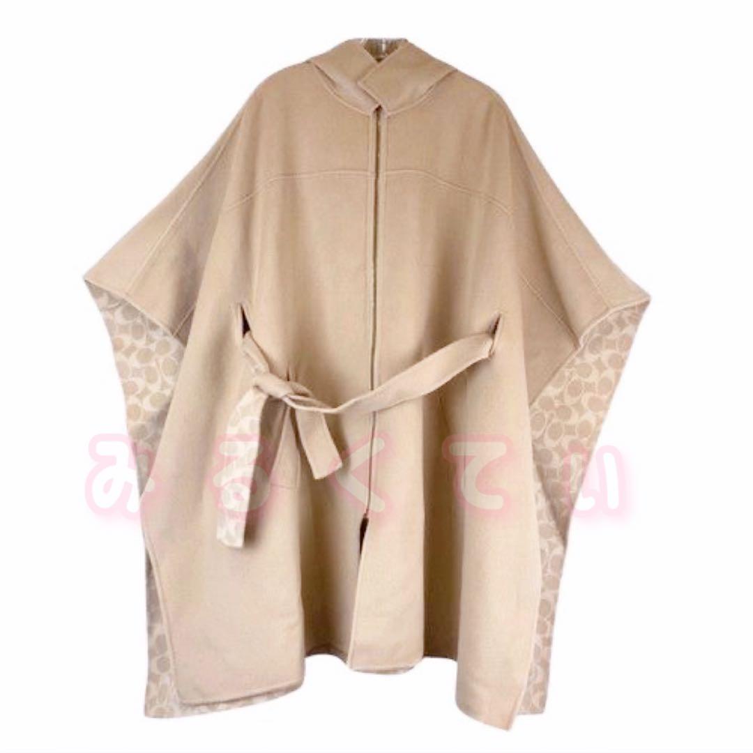 COACH コーチ ダブル フェイス ウール ケープ ポンチョ - メルカリ