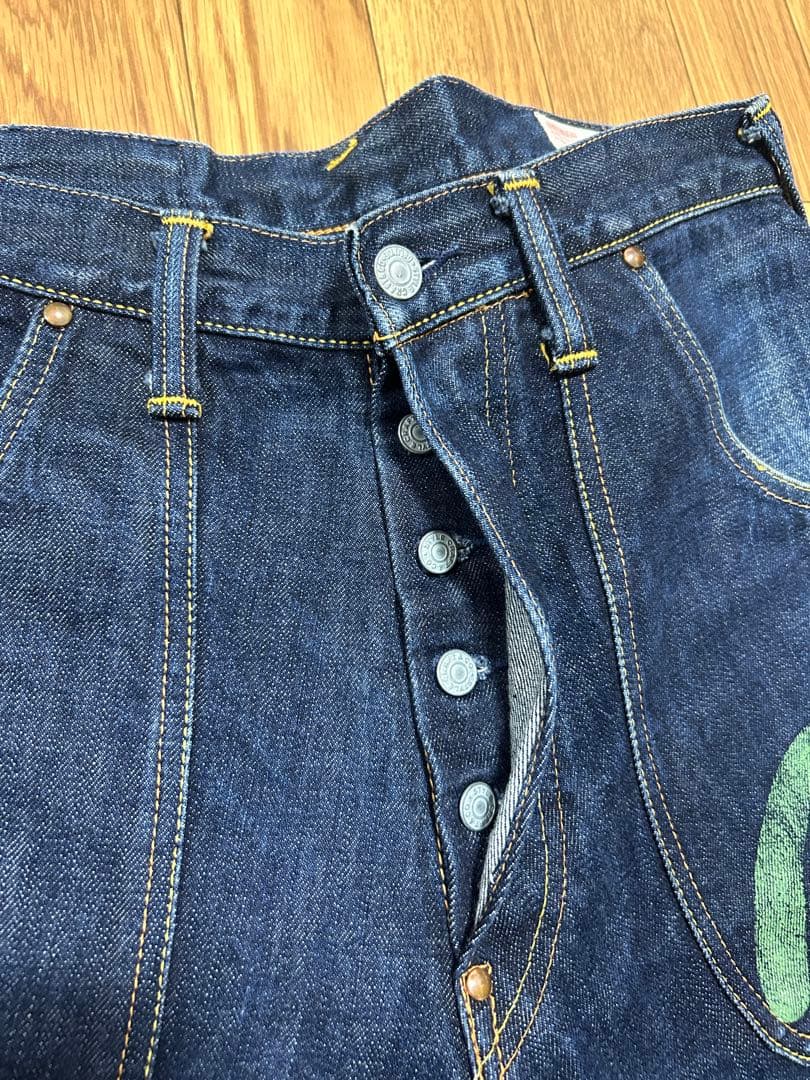 EVISU エヴィス デニム インディゴブルー 漢字 32×35 日本製 - メルカリ