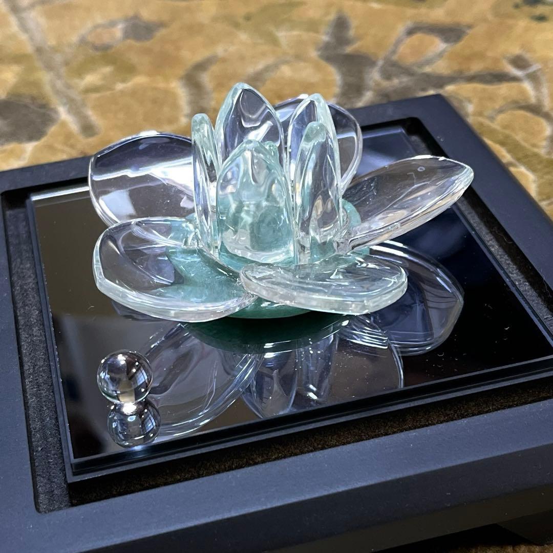 エクセルヒューマン購入 3代目章玉作 山梨県水晶美術彫刻 福花蓮華