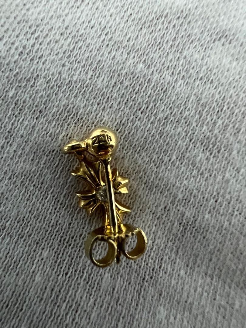 クロムハーツ 22K タイニーE CHプラス ドロップピアス ダイヤ 原本無