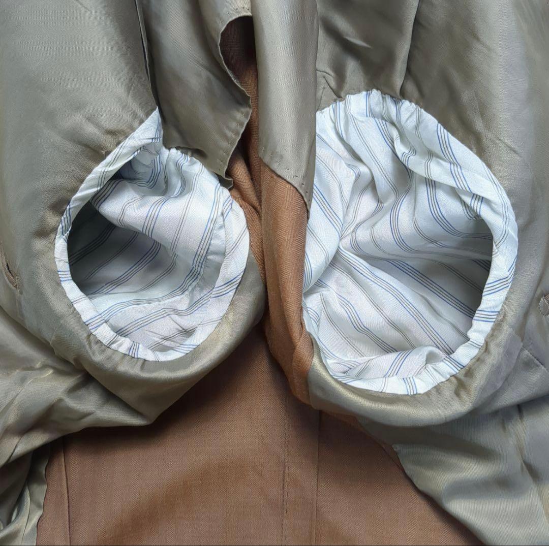 最終価格】MORLES セットアップ ストライプスーツ ブラウン