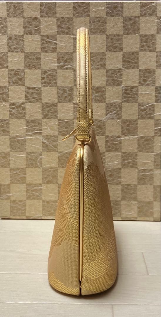 《美品・箱付き》東京胡蝶　草履バッグセット　帯地　ゴールド　二石草履フォーマル