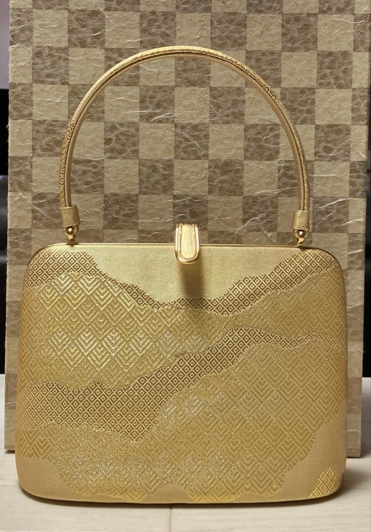 《美品・箱付き》東京胡蝶　草履バッグセット　帯地　ゴールド　二石草履フォーマル