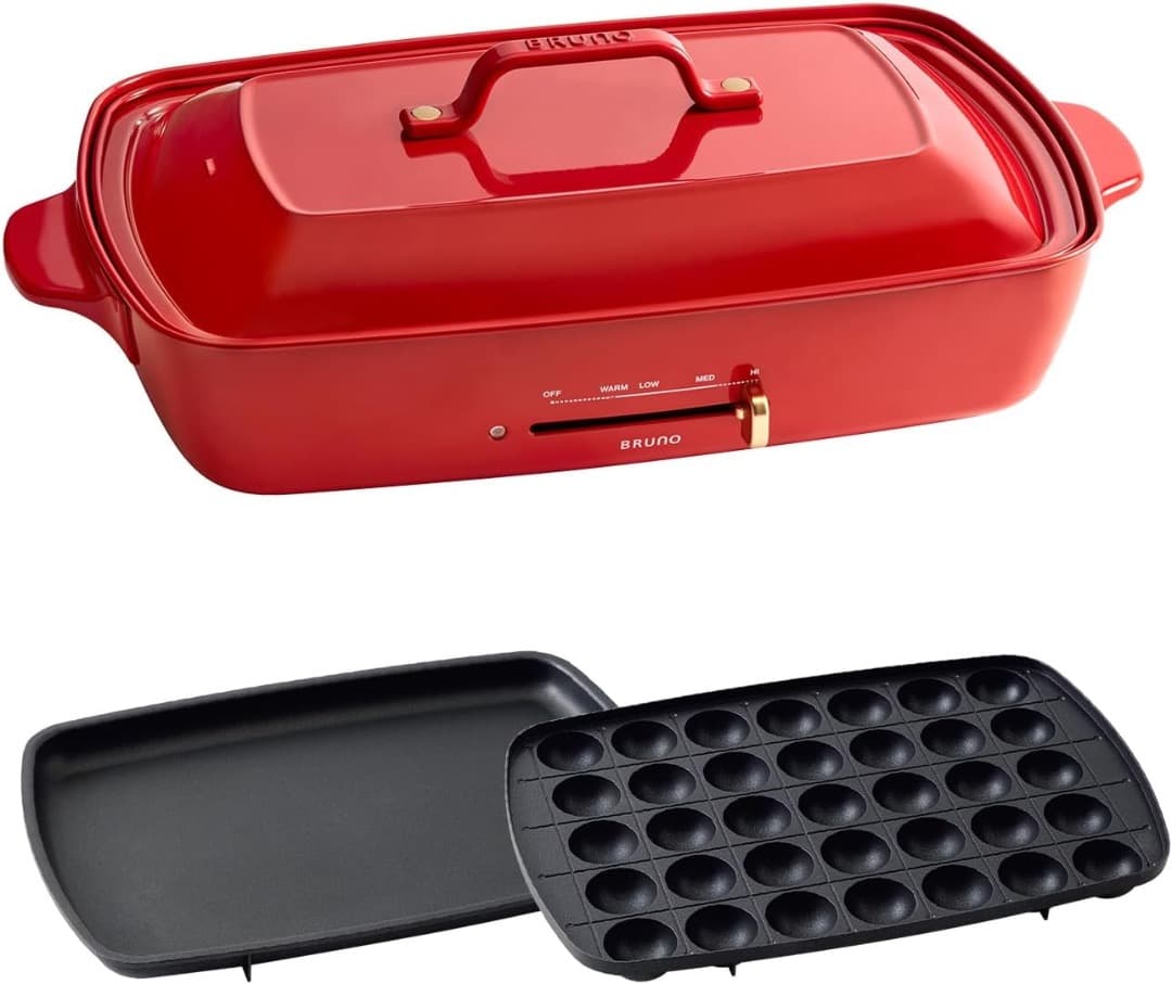 BRUNO ホットプレートグランデサイズ BOE026-RD レッド 赤 新品 Amazon | BRUNO ホットプレートグランデサイズ BOE026-RD レッド