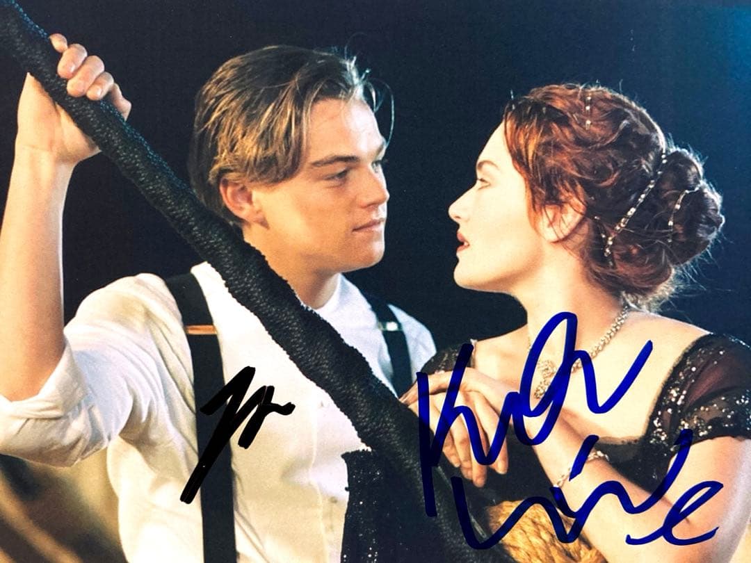 レオナルド・ディカプリオとケイト・ウィンスレット直筆サイン入り2L