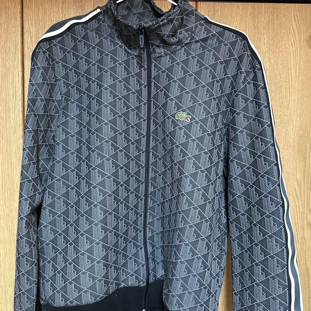 masato　LACOSTE ジャージ　黒 楽天市場】ラコステ モノグラム ジャカード トラックジャケット