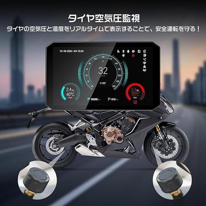OKYES バイク用ドライブレコーダー 5インチ 64GBメモリカード付き