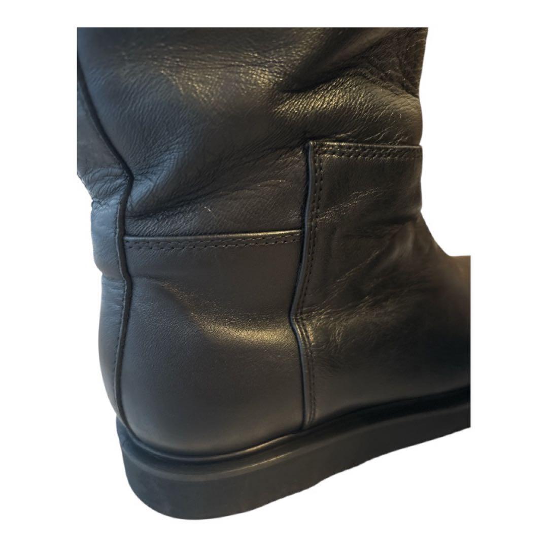 カミナンド ライディングロングブーツ レザー 厚底　黒 24.0cm 8サイズ