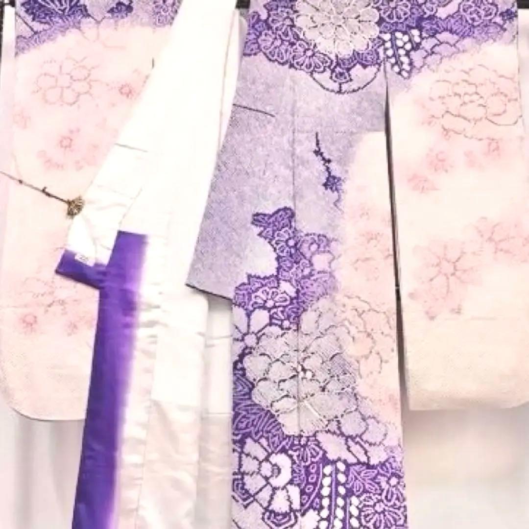 振袖セット 正絹 振袖 駒刺繍 絞り 草花文 やまと誂製 袋帯 唐織 銀糸