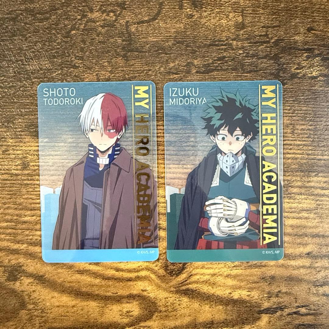 ヒロアカ 轟焦凍 緑谷出久 トレーディング箔押しクリアカード アウター