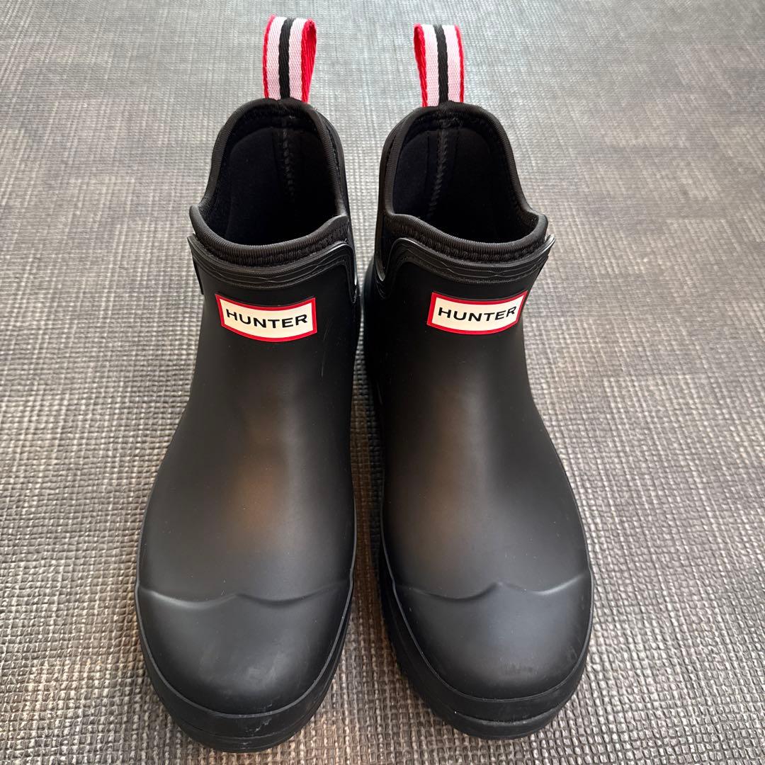 超美品 HUNTER ブラック ショートブーツ UK8 - メルカリ