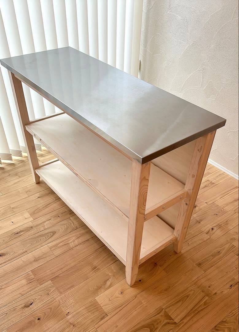 ニトリ ワークテーブル(シナモ12045WH ステン) ステンレス製カウンター