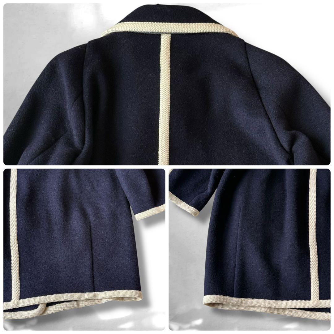 トゥモローランド マカフィー パイピング カラーコート ウール混