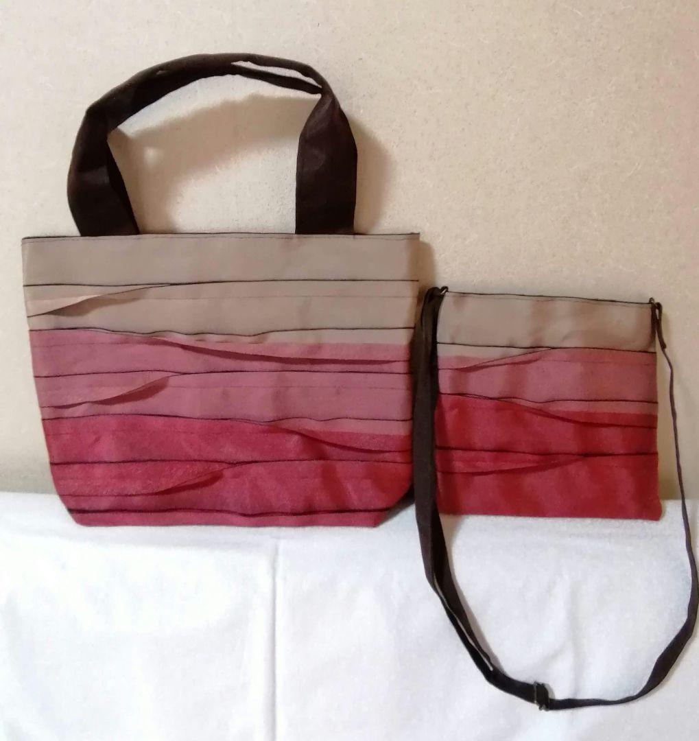 畳へり トートバッグ オレンジ×ピンク×赤 大きめのA4サイズ ほかの通販