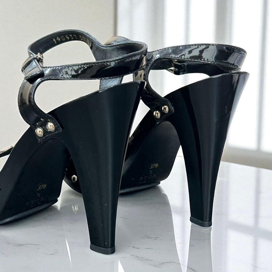 GUCCI ホースビット サンダル　スタッズ　パテントレザー　24.5cm