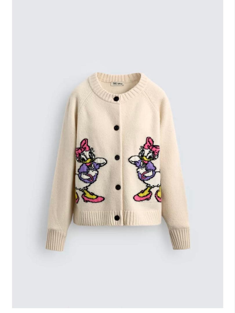 完売品⭐︎ZARA デイジーダックウールカーディガン XL ディズニー