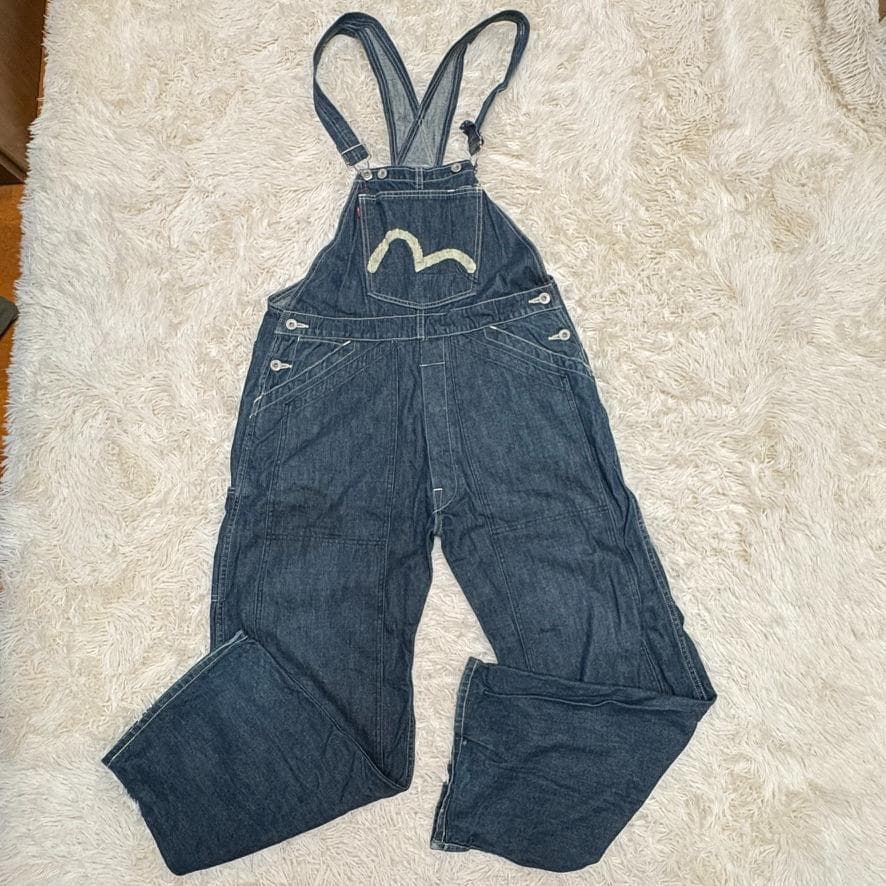 1点もの 希少 EVISE 完売品 オーバーオール W32 濃紺 デニム - メルカリ