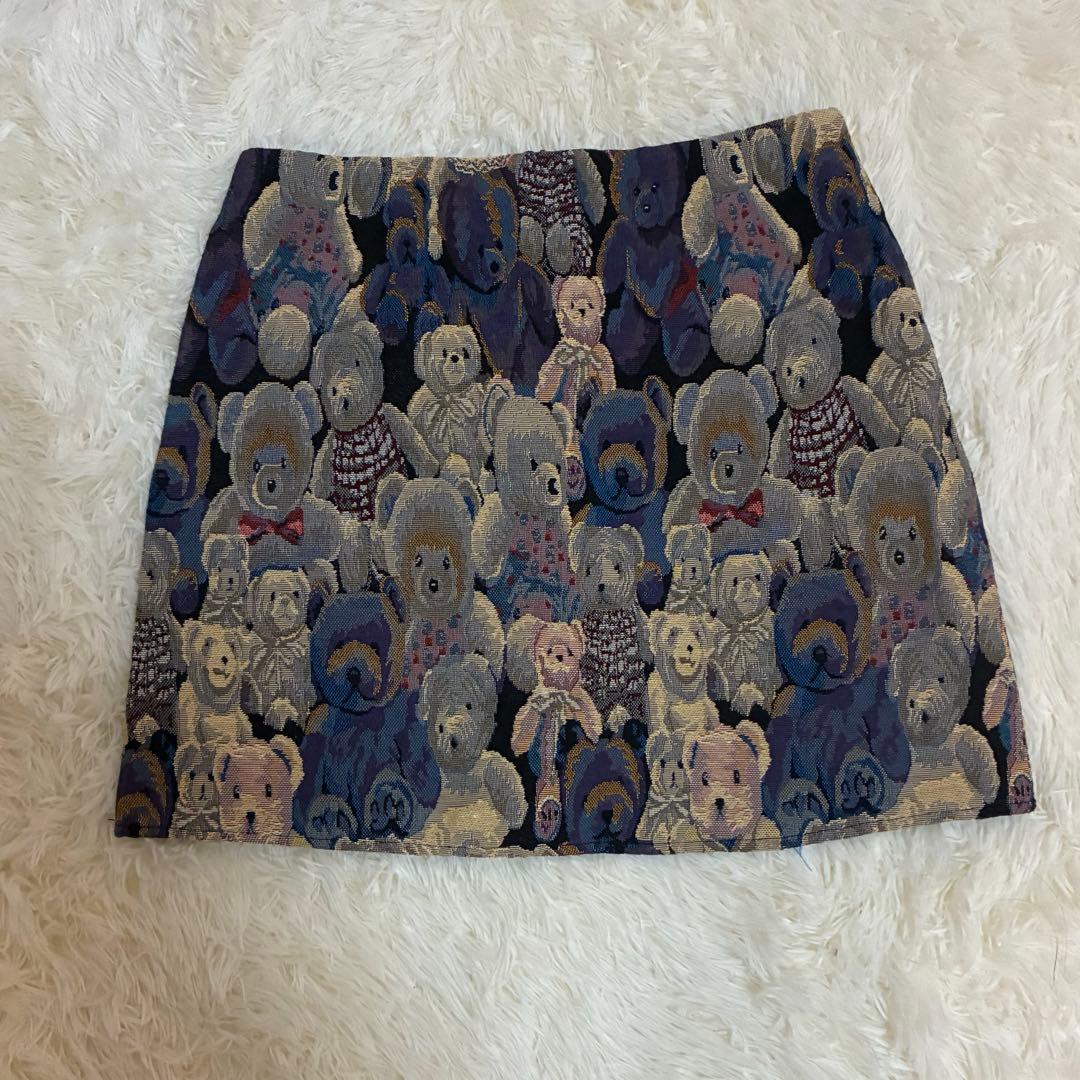 ジャカード織 くまちゃん柄スカート 地雷 クマ - メルカリ