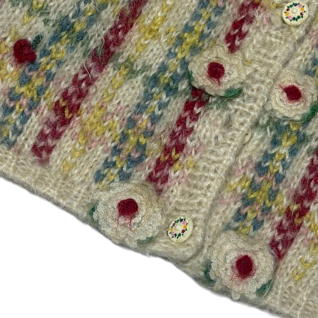 カネコイサオ☆ピンクハウス☆モヘア 3Dフラワーモチーフ 立体編み