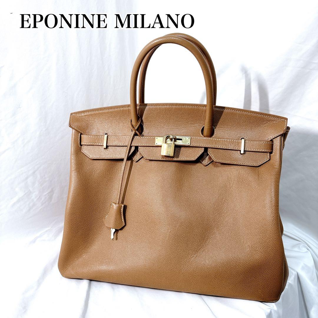 美品 EPONINE エポニーヌ バック レザー カデナ 南京錠 キャメル A4