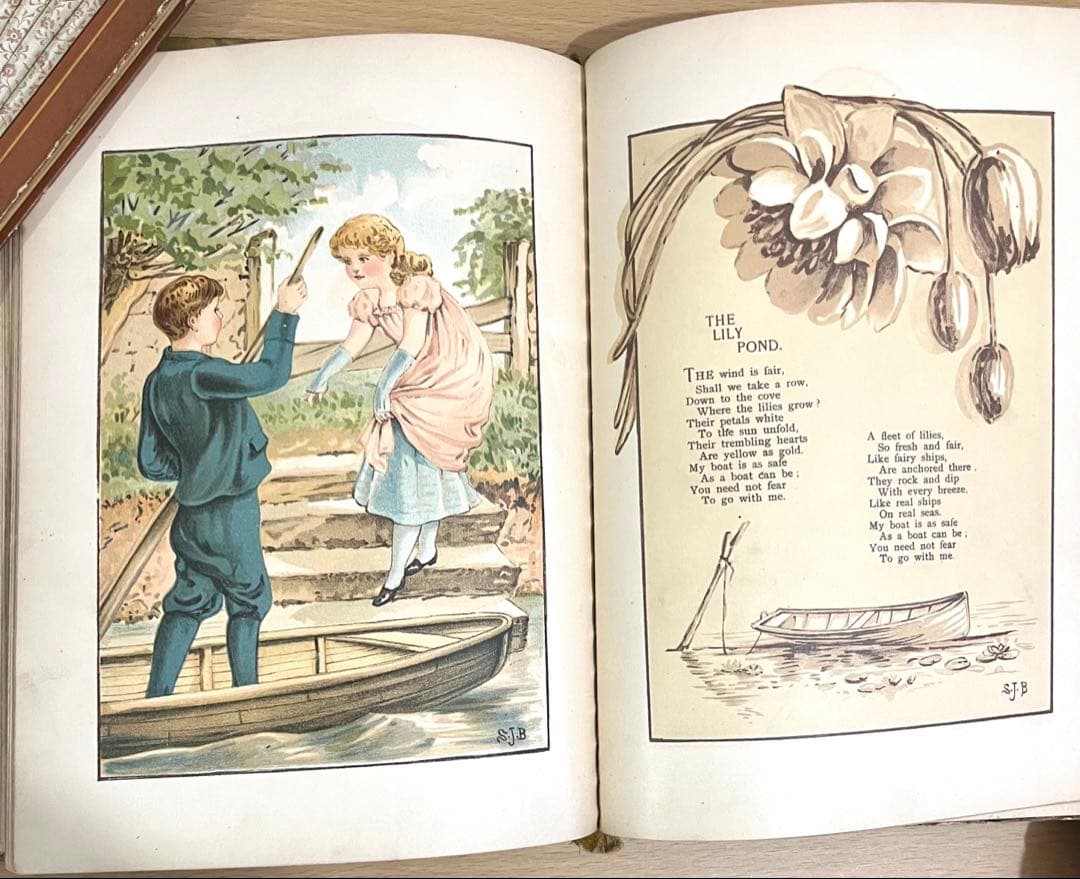 No349希少 アンティーク 古書 洋書 絵本 ビクトリアン児童書 童謡 詩集