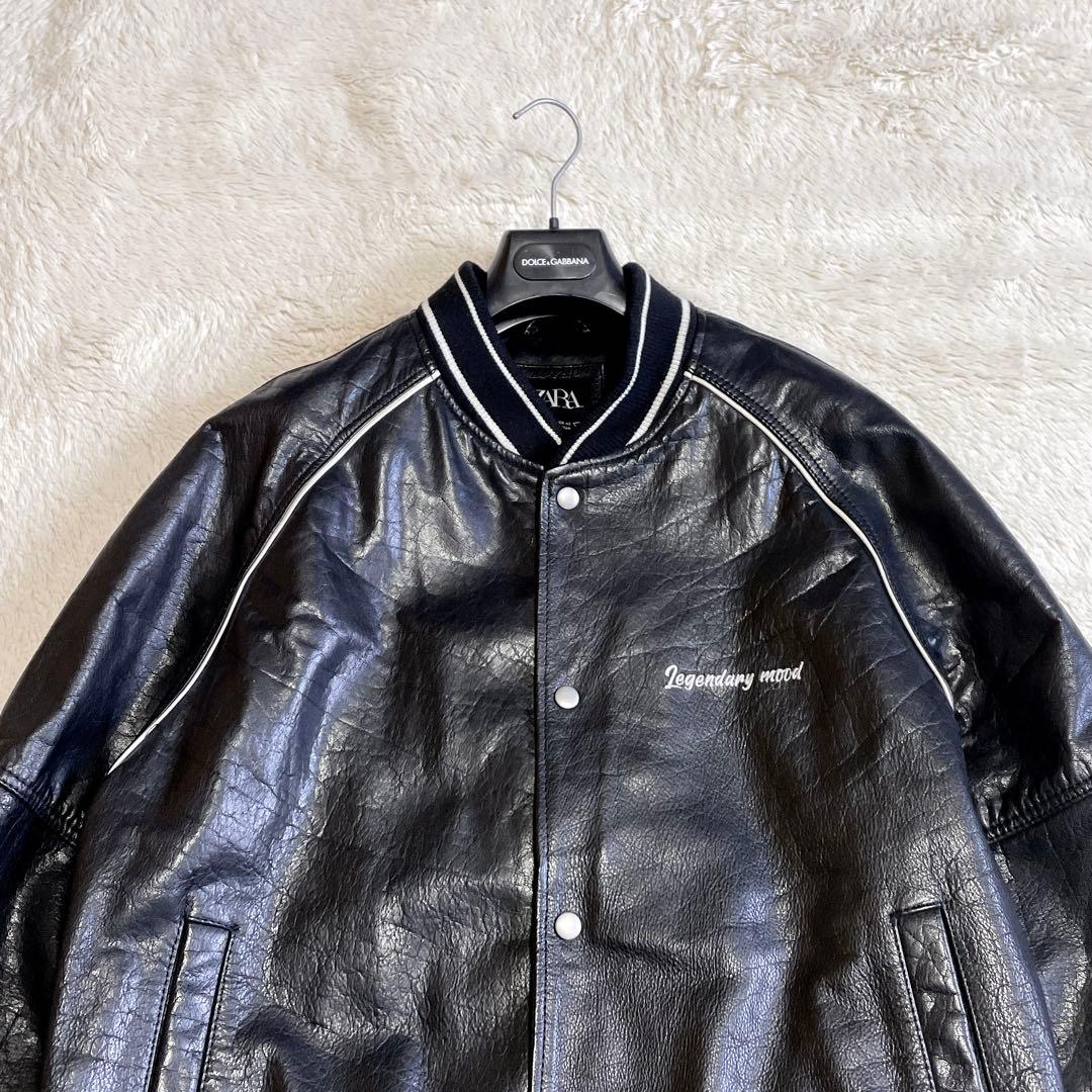 美品 廃盤 ZARA ザラ本革レザージャケット ボンバージャケット