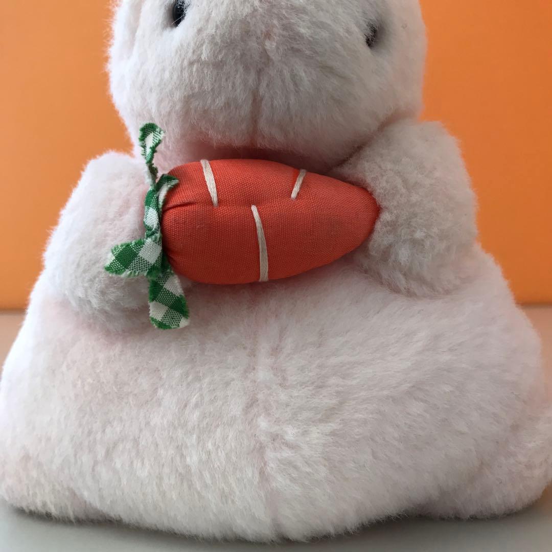 昭和 レトロ セキグチ にんじんうさぎ ぬいぐるみ ピンク 約20