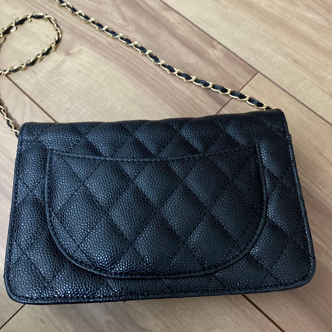 CHANEL シャネル ノベルティ ショルダーバッグ チェーンウォレット 黒