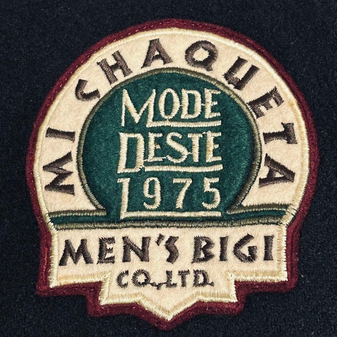 激レア メンズビギ 幻の スタジャン 80s アーチロゴ 日本製 レザー L