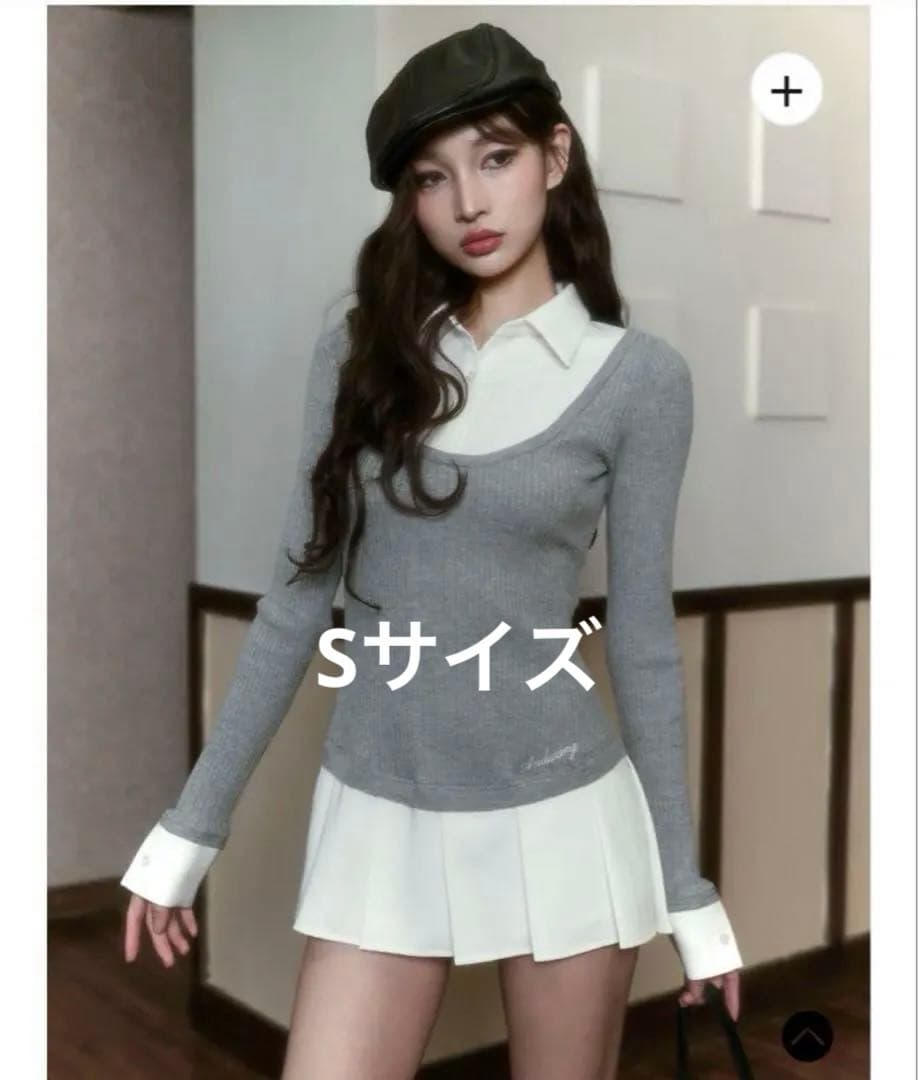 andwang Shirt pleated mini onepiece オンライン