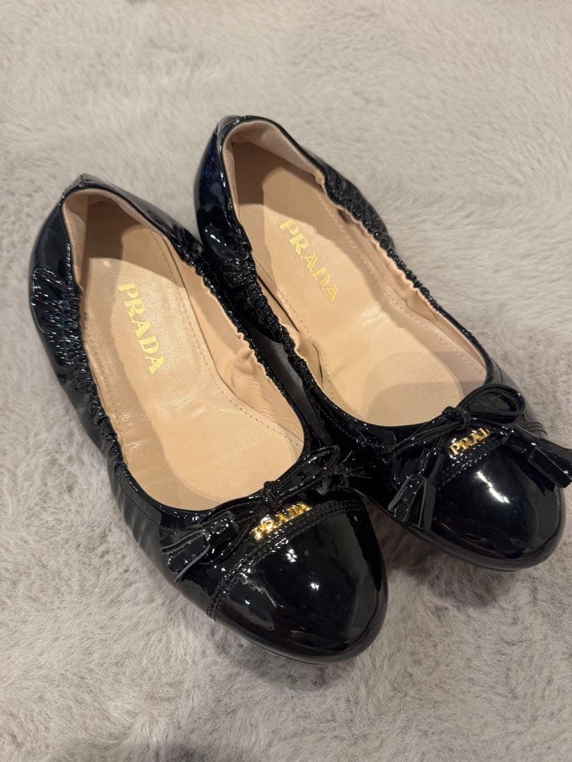 PRADA バレエシューズ　フラットシューズ　サイズ35 22.5センチ PRADA（プラダ） フラットシューズ バレエシューズ ナッパレザー