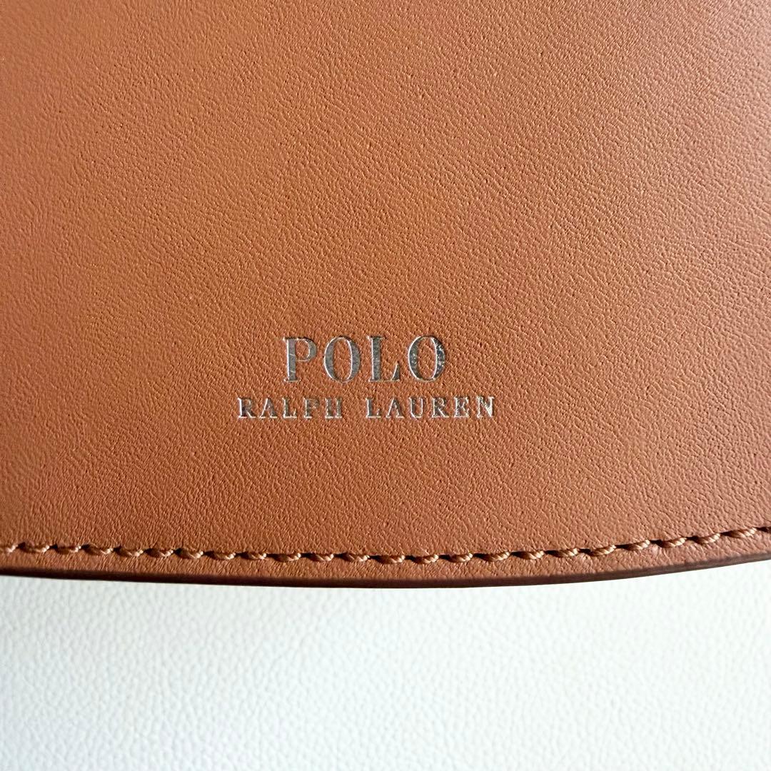 ポロラルフローレン】ショルダーバッグ レザー ブラウン 本革 ハーフ