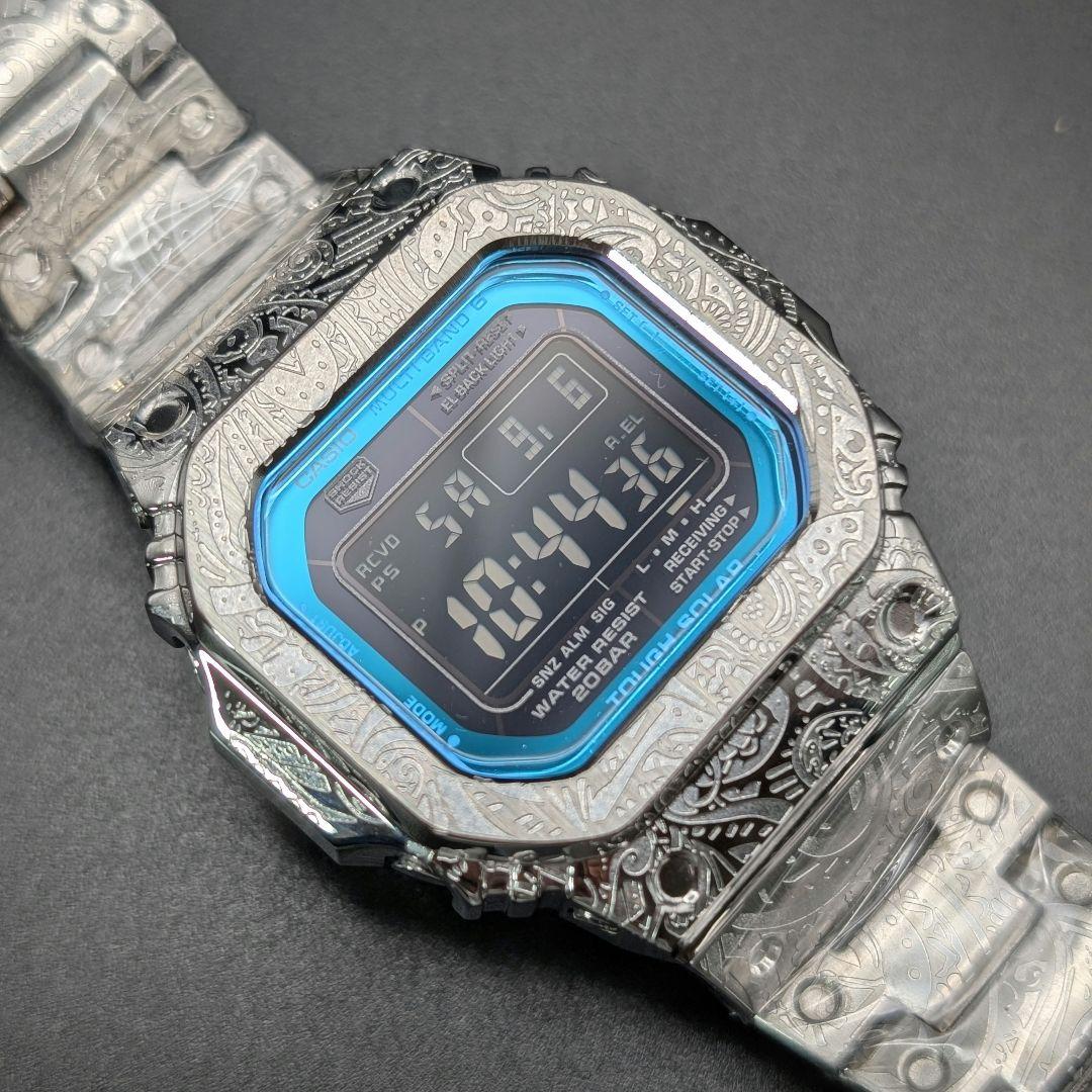 美品 G-SHOCK GWM5610 電波ソーラー ペイズリー彫刻フルメタル
