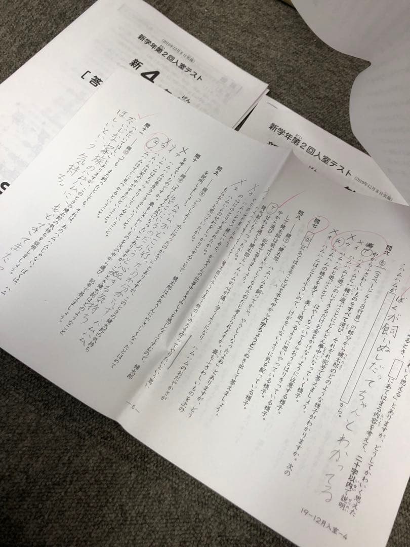 サピックス 新4年（現3年）新学年第2回入室テスト 2019/12/08実施