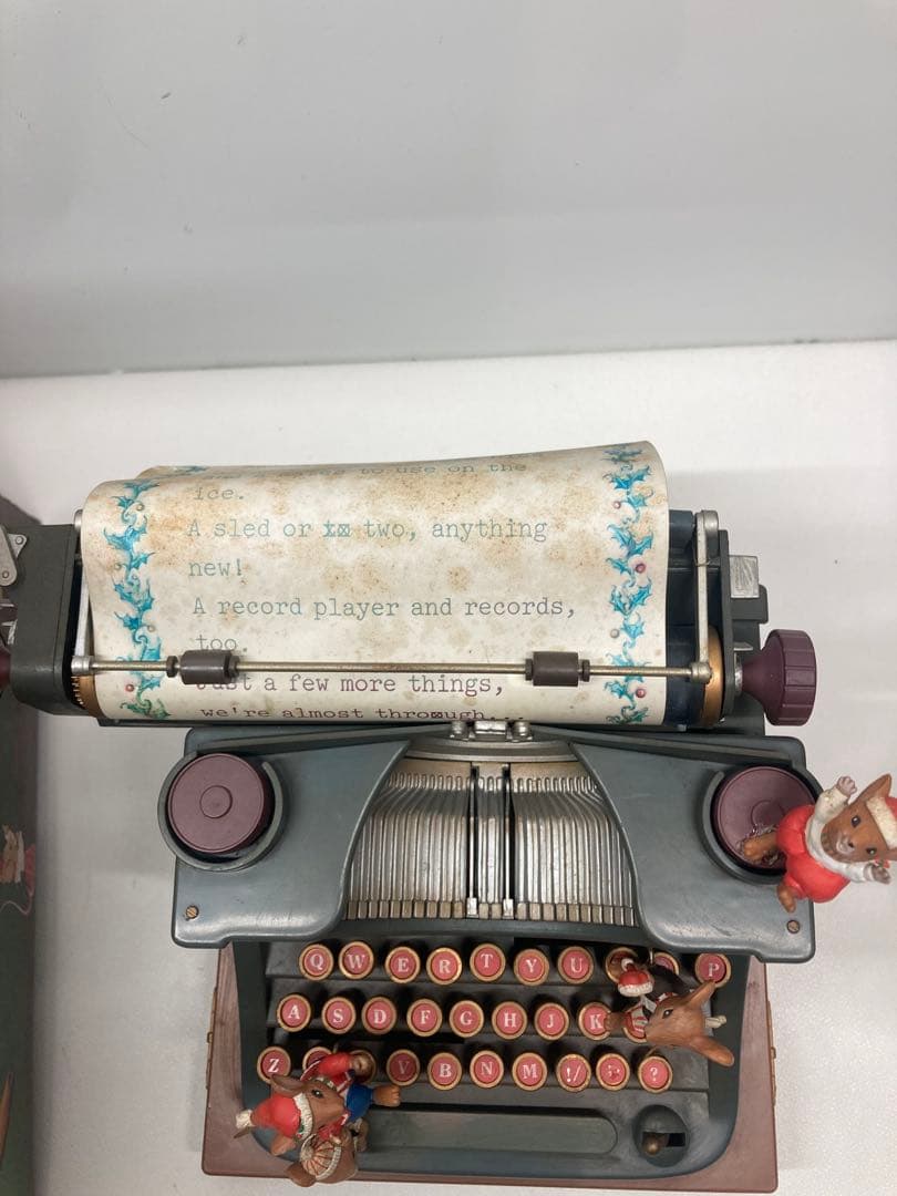 ENESCO クリスマス オルゴール タイプライター 1989年製 箱・説明書付