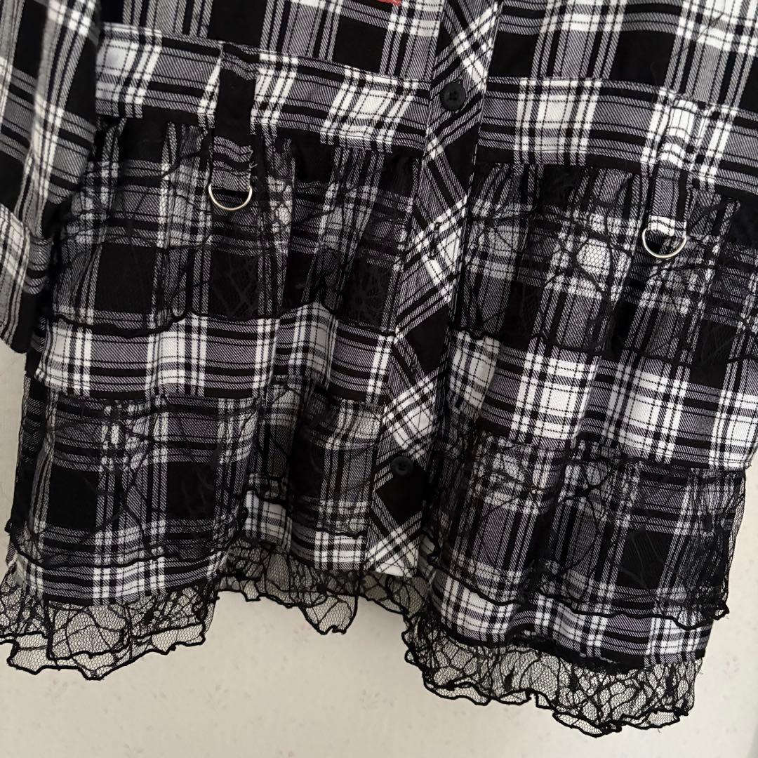 チェック柄ミニワンピース 長袖 マッドパンク MADPUNKS - ワンピース新品