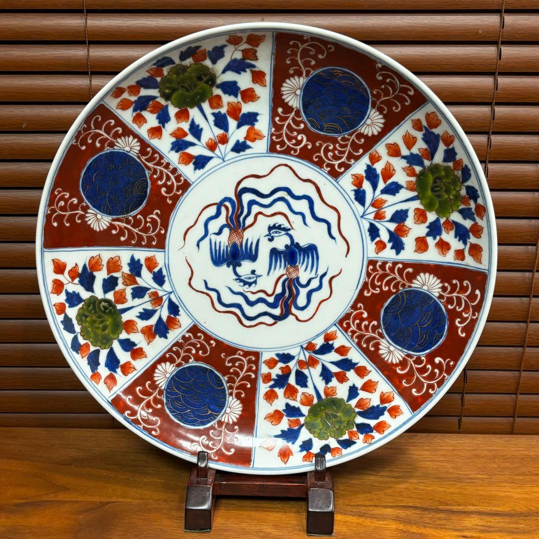 江戸時代 古伊万里焼 赤絵 飾り皿 お正月に - メルカリ