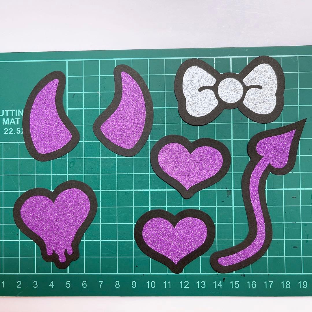 ♡ネームボード 団扇文字 パーツ 悪魔 ヴィランズ ハート しっぽ #141