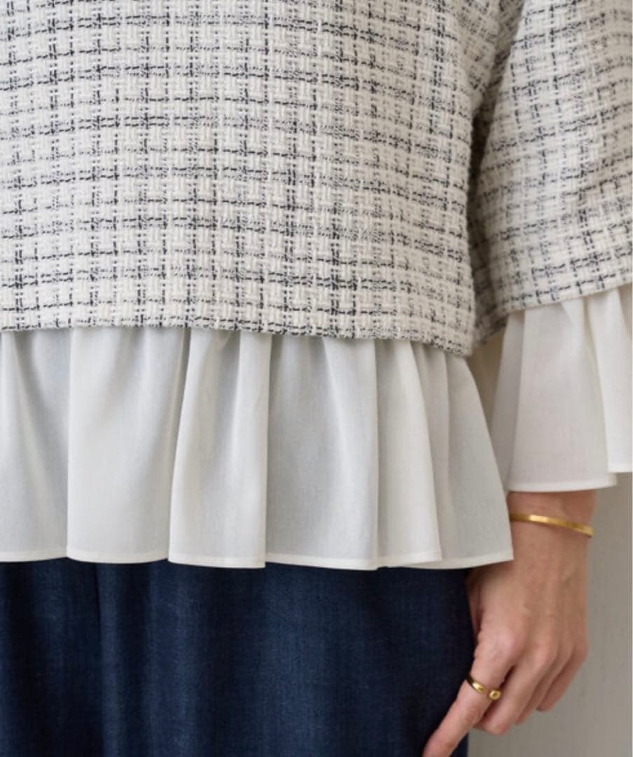 新品未使用✳︎BEARDSLEY✳︎ツイードコンビプルオーバー