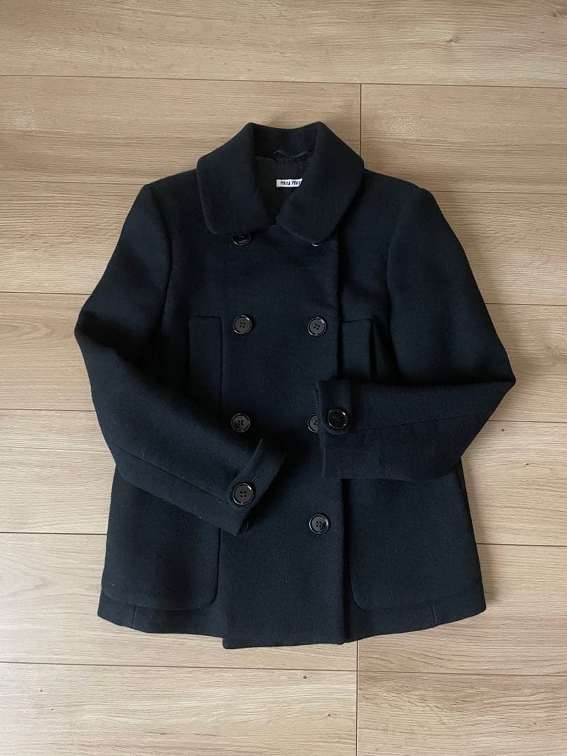 miumiu ミュウミュウ コート ショートコート ピーコート 黒 38 S