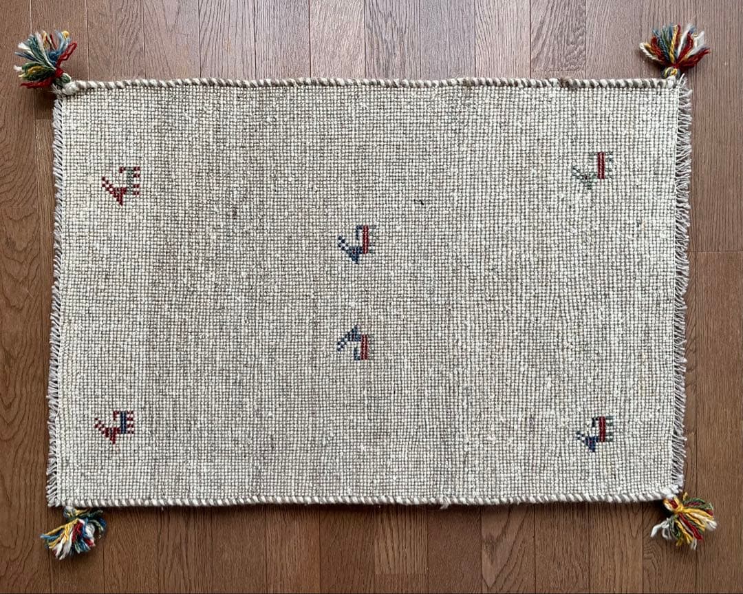 ギャべ⭐︎動物刺繍ラグ 約57cm x 85cm