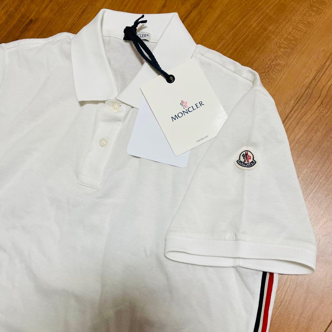 新品未使用タグ付き モンクレール ポロシャツ ホワイト M MONCLER