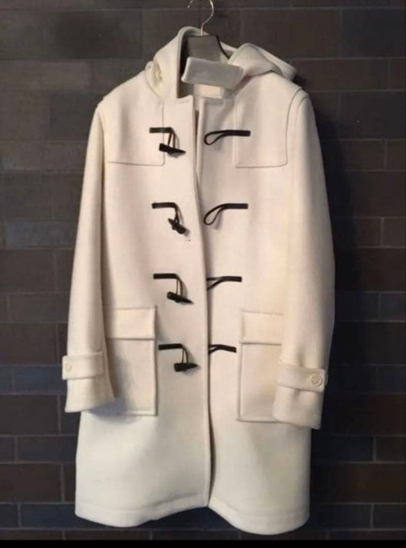 ホワイト ダッフルコート フード付き Merfirge ダッフルコートカシミヤ混 ウール ダッフル コート ロング丈