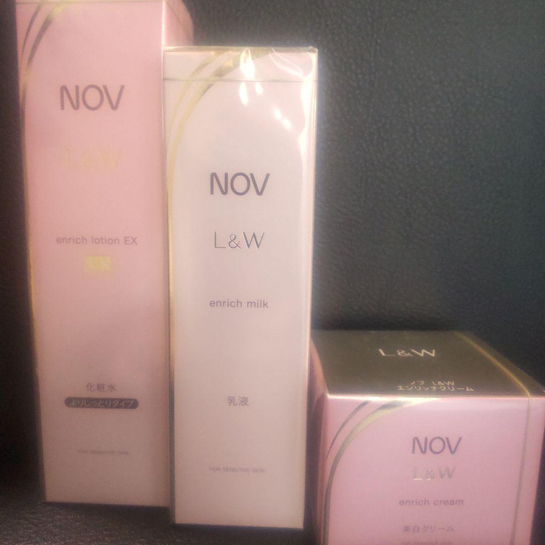NOVノブ L&W エンリッチローション、ミルク、クリームセット 敏感肌用高保湿エイジングケアのノブ L＆W 定期 化粧水＆乳液セット｜NOV
