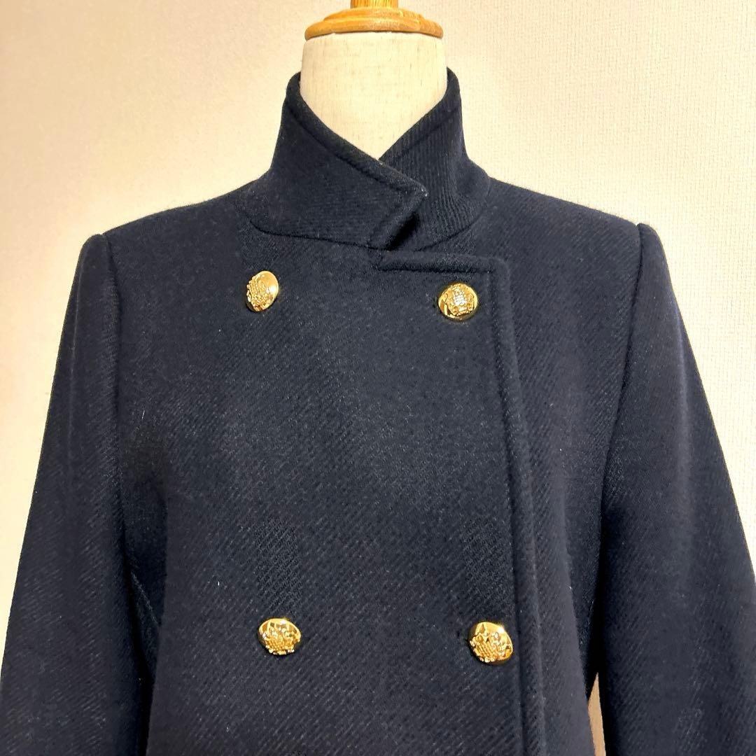 ZARA ザラ ウール混紡ダブルブレストコート 金ボタン 紺 L - メルカリ