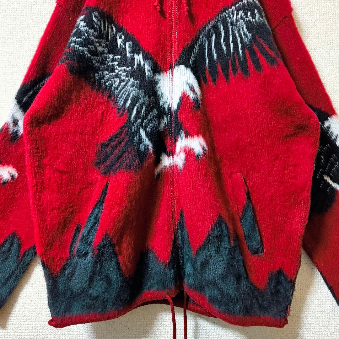 シュプリーム イーグル ニット ジップアップ フーディ パーカー XL